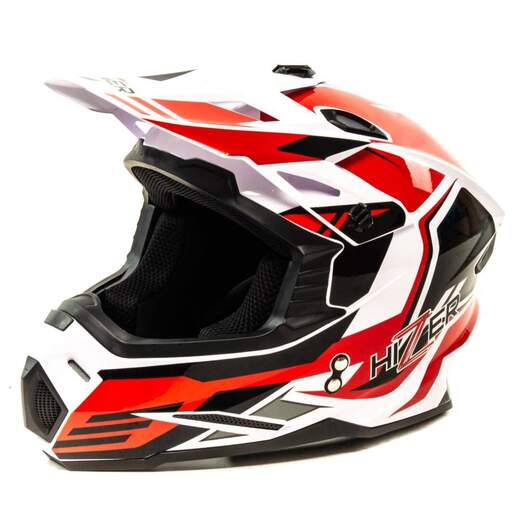 Шлем мото кроссовый HIZER J6801 №5, White/Red, L pitbikemarket.ru