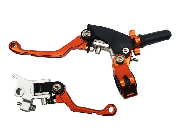 Комплект рычагов сцепления и тормоза 360 (под тип питбайк) оранжевые pitbikemarket.ru