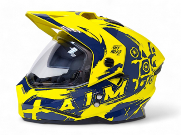 Шлем детский AiM JK802Y Yellow/Blue, Y/L pitbikemarket.ru
